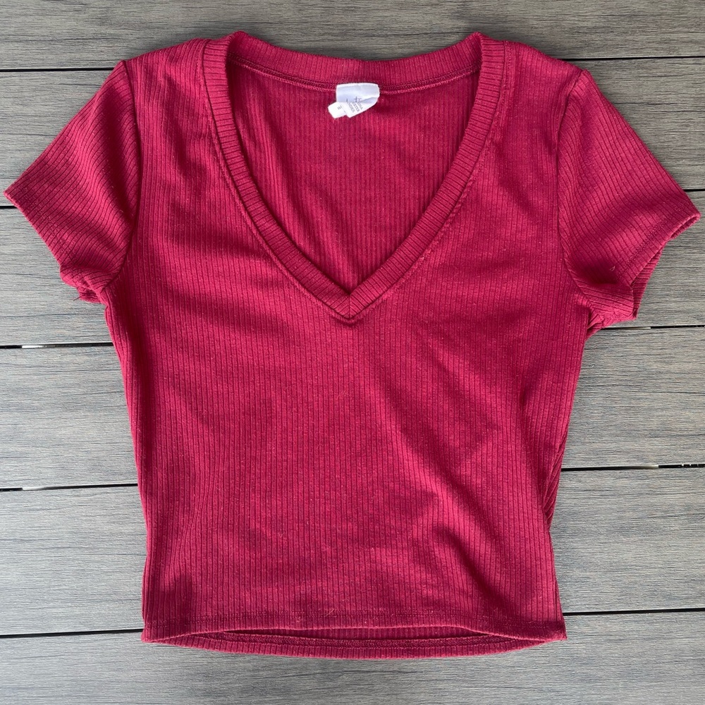 Maroon Crop Top